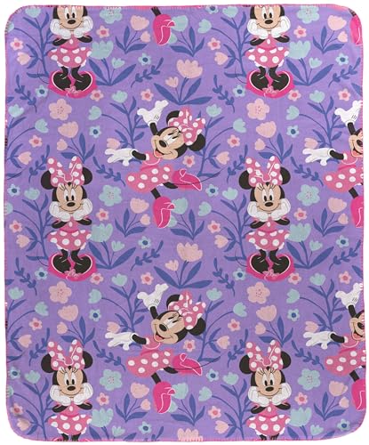Jay Franco Kids Plush Throw Blanket Soft Cozy Fleece Throw for Bedroom Couch Dcor Official Licensed Product Purple Minnie Mouse 40x50 Travel Blanket - Image 1