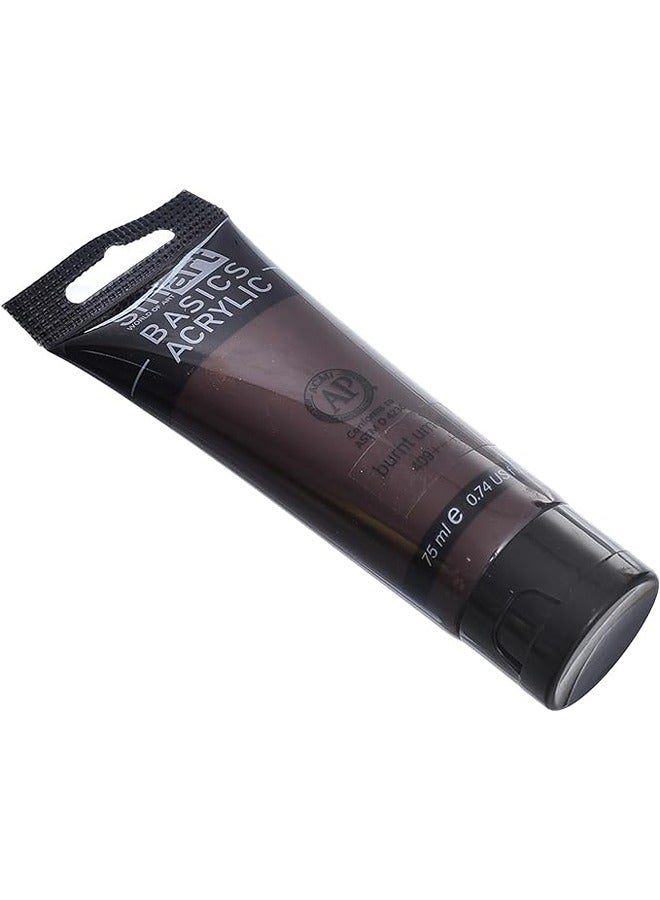 Smart STK1-701 High Quality Basics Acrylic Color Tube 75ml (409+++) - Burnt Umber - Image 3
