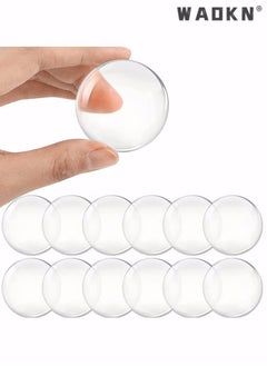 WAOKN 12 PCS Transparent Silicone Silent Anti-Collision Pad,Rubber Door Stopper with Strong Stickiness,Thickened Door Handle Bathroom Buffer for Headboard, Refrigerator Door, Cabinets  - Image 1