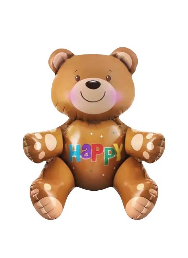 Zeemey - 1 Year Cute Bear Party Balloon Garland Set with Happy Birthday Banner,Perfect for Graduation Baby Shower Birthday Bachelorette Party Backdrop Decoration,Suitable for Indoor and Outdoor - Image 1