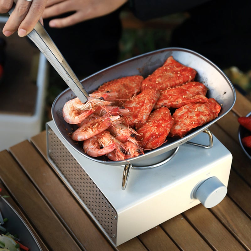 SOUUXIU Titanium Plate Camping Plate BBQ Plate Fish Plate Ultra-Lightweight Stackable and Portable Health-Grade 106g Salad Plates - Image 3