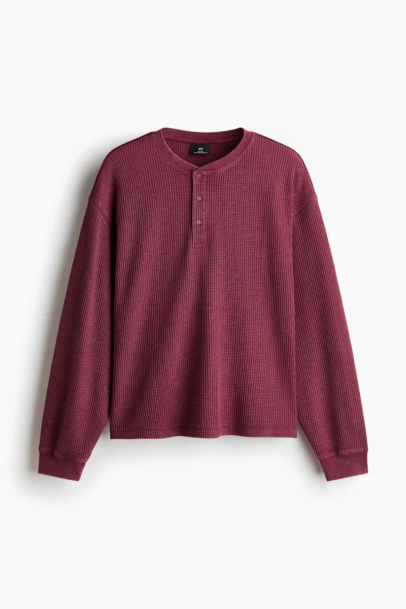 H&M Regular Fit Waffled henley top