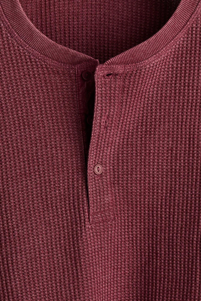 H&M Regular Fit Waffled henley top
