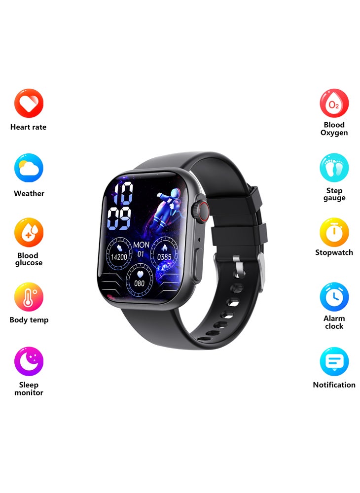 Chomel F59 Smart Watch Heart Rate Blood Pressure Blood Oxygen Monitoring SOS Fall Alarm Non-Invasive Blood Sugar Sports Watch Wireless Bluetooth Call  - Image 1