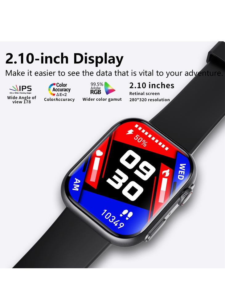 Chomel - F59 Smart Watch Heart Rate Blood Pressure Blood Oxygen Monitoring SOS Fall Alarm Non-Invasive Blood Sugar Sports Watch Wireless Bluetooth Call - Image 1