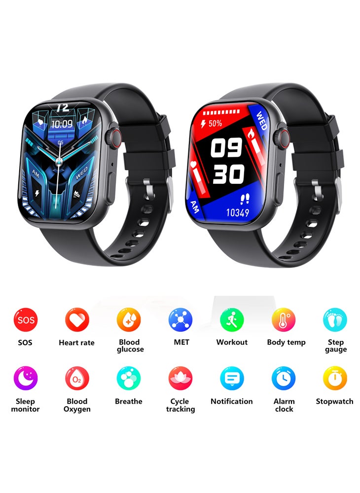 Chomel F59 Smart Watch Heart Rate Blood Pressure Blood Oxygen Monitoring SOS Fall Alarm Non-Invasive Blood Sugar Sports Watch Wireless Bluetooth Call  - Image 2