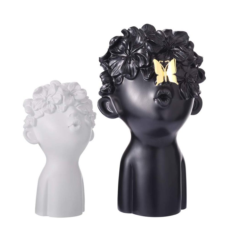 Notakia Home Decor Statues Sculptures Decoration Resin Figure Gift White and Black