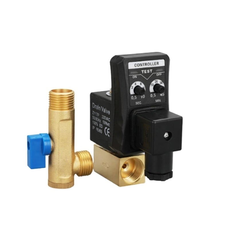 Split Body Type AC220V Electric Timer Auto Water Valve For Air Compressor Condensate Drain - Image 2