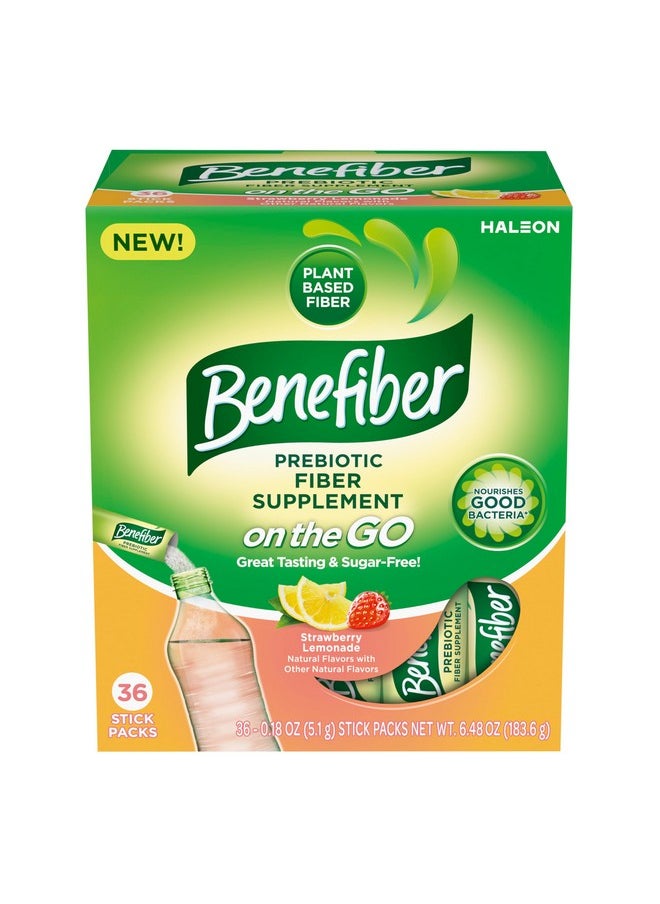 Benefiber Benefiber Fiber Supplement, Strawberry Lemonade, On The Go Stick Packs, 36 Count  - Image 1
