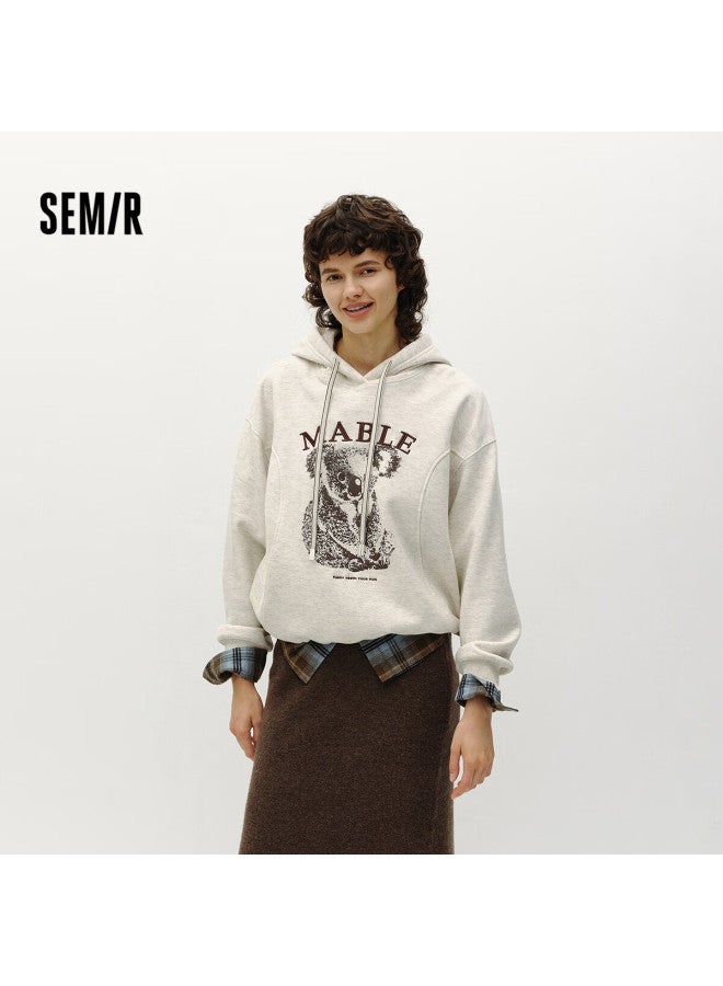 Semir Women's Winter Fleece-lined Oversized Split Hoodie Top 101725116010 - Image 1