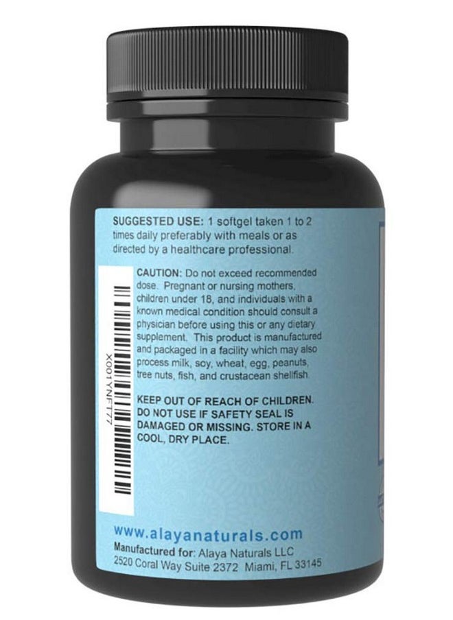 Alaya Naturals - Omega 3 Fish Oil 1000 Mcg 60 Softgels Nongmo - Image 1