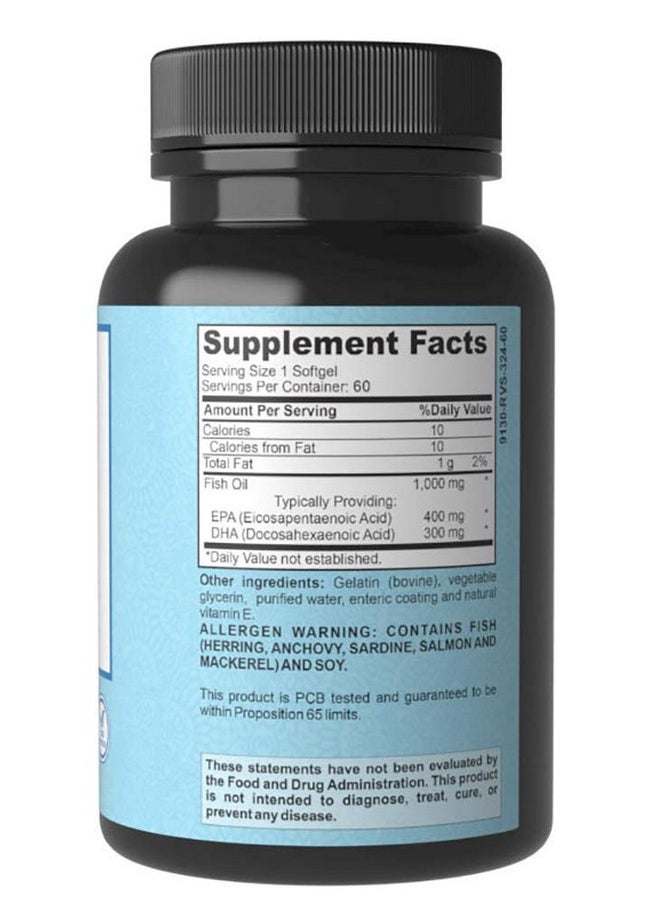 Alaya Naturals - Omega 3 Fish Oil 1000 Mcg 60 Softgels Nongmo - Image 1
