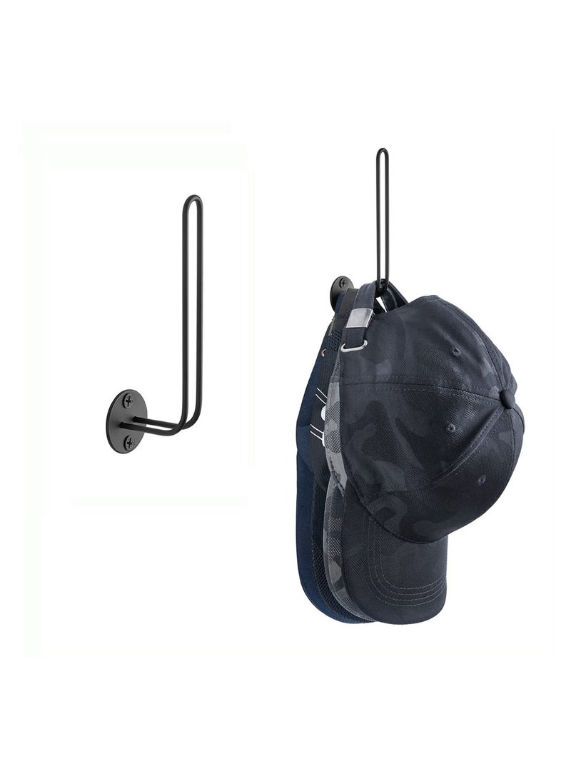 SYOSI Hat Rack for Baseball Caps, Set of 2 Wall Mounted Metal Hat Rack, Hat Holder Storage Organizer, Hat Holder, Modern L-Shaped Hat Hooks Wall Mount Hat Holder for Closet Bedroom Storage - Image 1