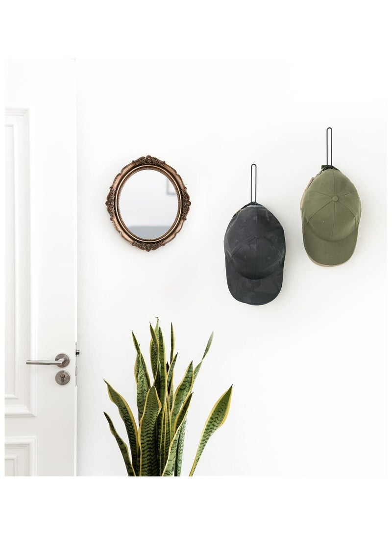 SYOSI Hat Rack for Baseball Caps, Set of 2 Wall Mounted Metal Hat Rack, Hat Holder Storage Organizer, Hat Holder, Modern L-Shaped Hat Hooks Wall Mount Hat Holder for Closet Bedroom Storage - Image 3