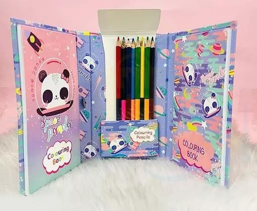 SHREE TECHNESH®Funny Cartoon Printed Coloring Kit with Coloring Book and Scratch Book for Kids - Image 2