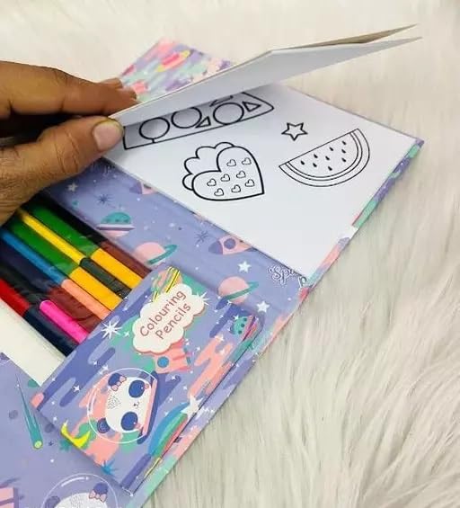 SHREE TECHNESH®Funny Cartoon Printed Coloring Kit with Coloring Book and Scratch Book for Kids - Image 3