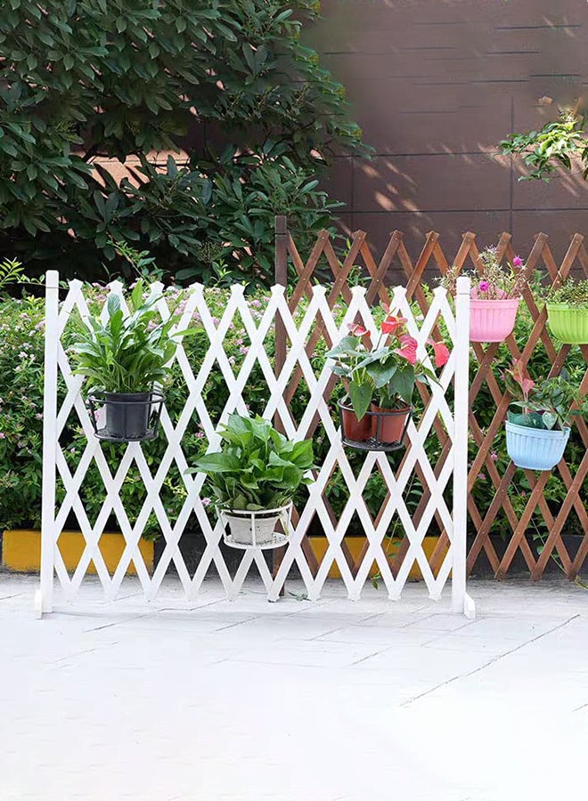 HOME TASTE Hometaste Wooden Garden Fence Collection Elevate Your Space With Portable Expanding Wicker And Extendable Wood Options For Home, Balcony, Villa, And Indoor/Outdoor Use (White- 3 Pieces) 