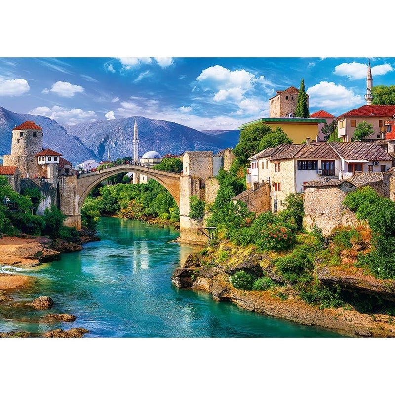 Trefl Old Bridge in Mostar, Bosnia and Herzegovina 500 Piece Jigsaw Puzzle Red 19"x13" Print, DIY Puzzle, Creative Fun, Classic Jigsaw for Adults and Children from 10 Years Old - Image 2