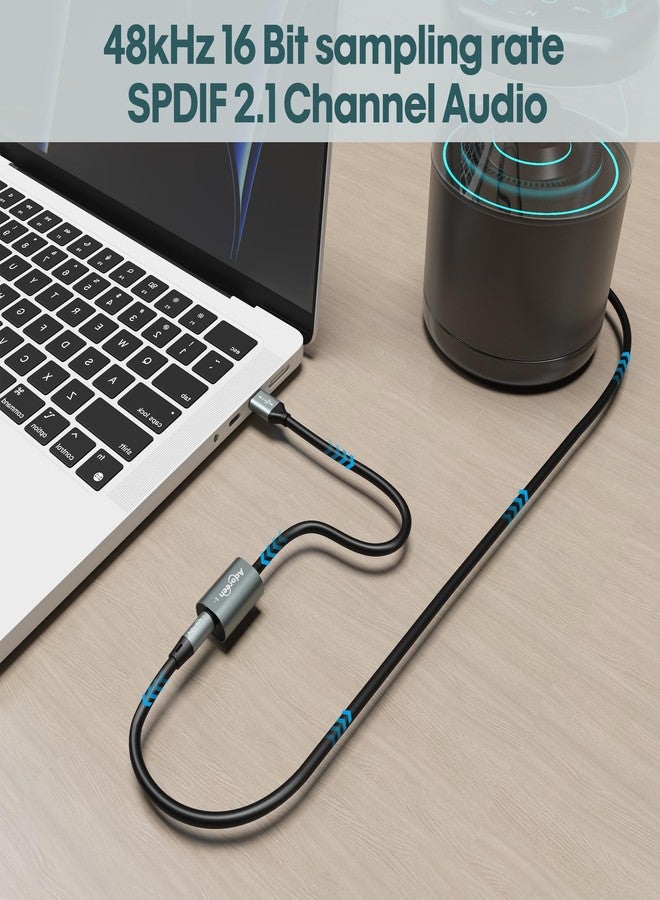 Adoreen Male USB A 2.0 to Female Toslink Digital Optical Audio Cable Adapter 0.6 Ft, USB to SPDIF Port Fiber Optic Converter, for Laptop Computer PC PS5/PS4, NOT for TV Or Other-Unidirectional - Image 5
