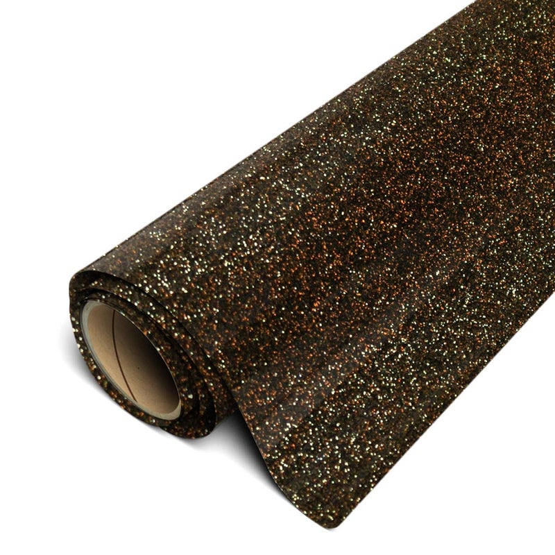 Siser Glitter HTV 12x3ft Roll Black Gold Iron on Heat Transfer Vinyl