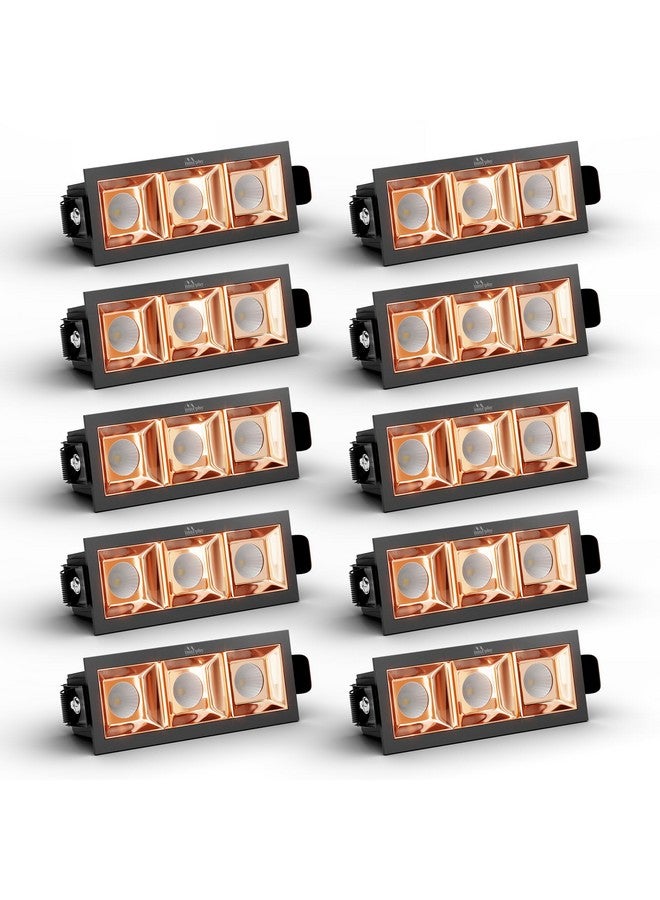 MURPHY Murphy 6W Rose Gold Finish Square Laser LED Ceiling COB Spot, Focus, Down Ceiling Light, Ceiling Pop Light (Warm White, Pack of 10), with 2 Years Warranty - Image 1