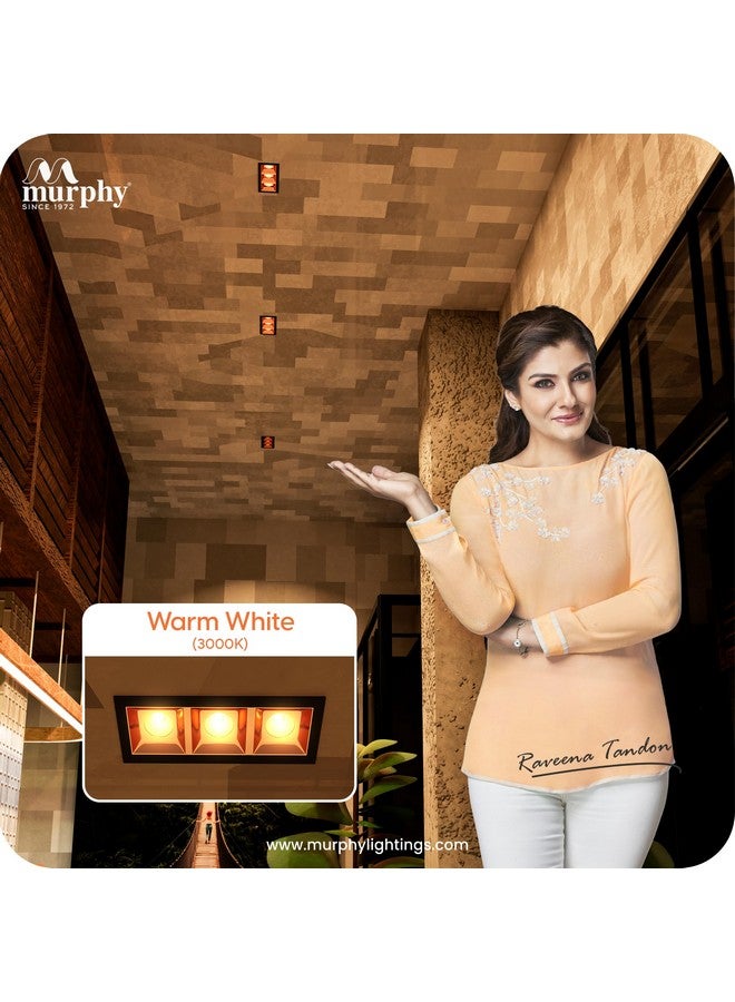 MURPHY Murphy 6W Rose Gold Finish Square Laser LED Ceiling COB Spot, Focus, Down Ceiling Light, Ceiling Pop Light (Warm White, Pack of 10), with 2 Years Warranty - Image 4