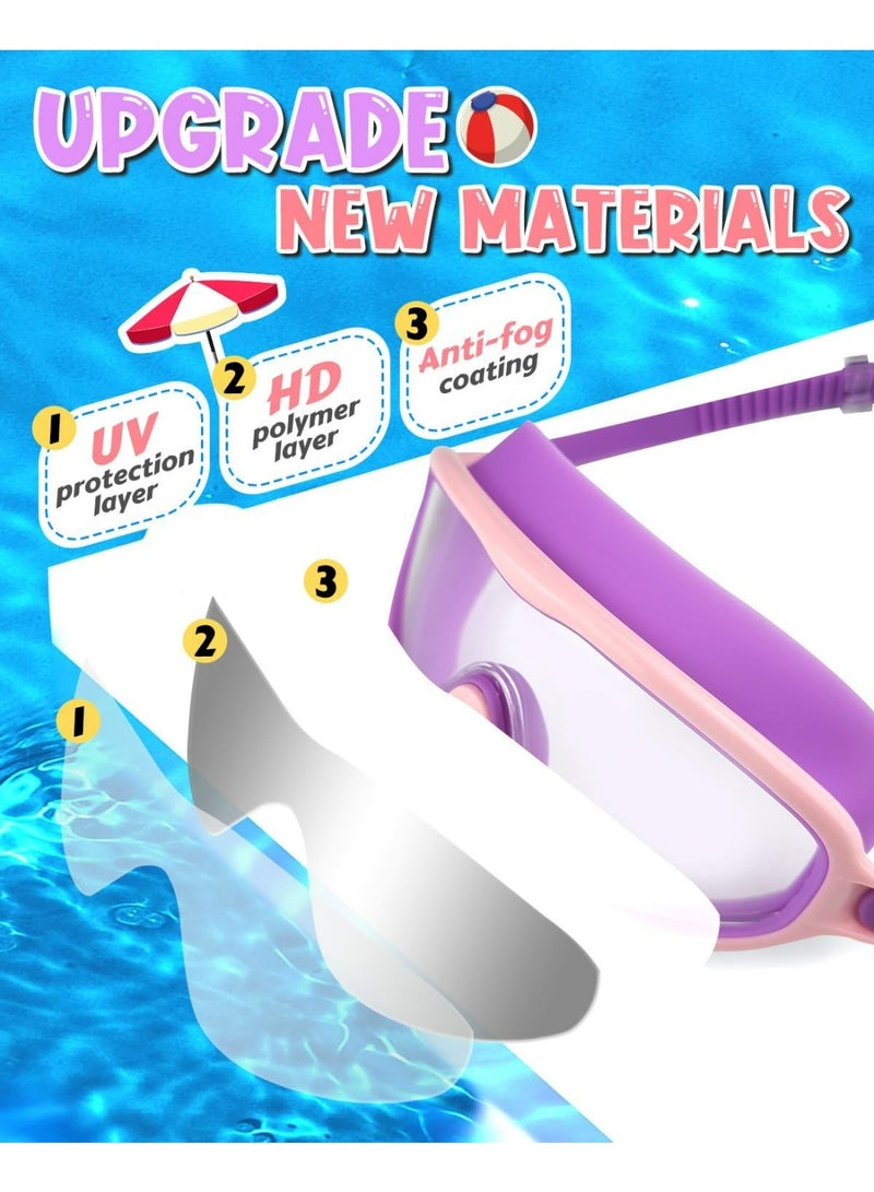 Oasisgalore 2-Pack Swim Goggles, Wide View Anti Fog Swimming Goggles for Girls, No Leaking Summer Gifts for Men Women Kid - Image 3