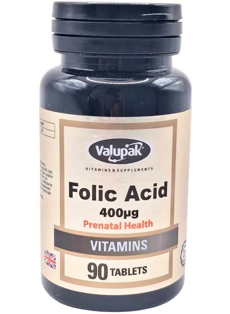 Valupak Folic Acid 400Mcg Tablets 90'S