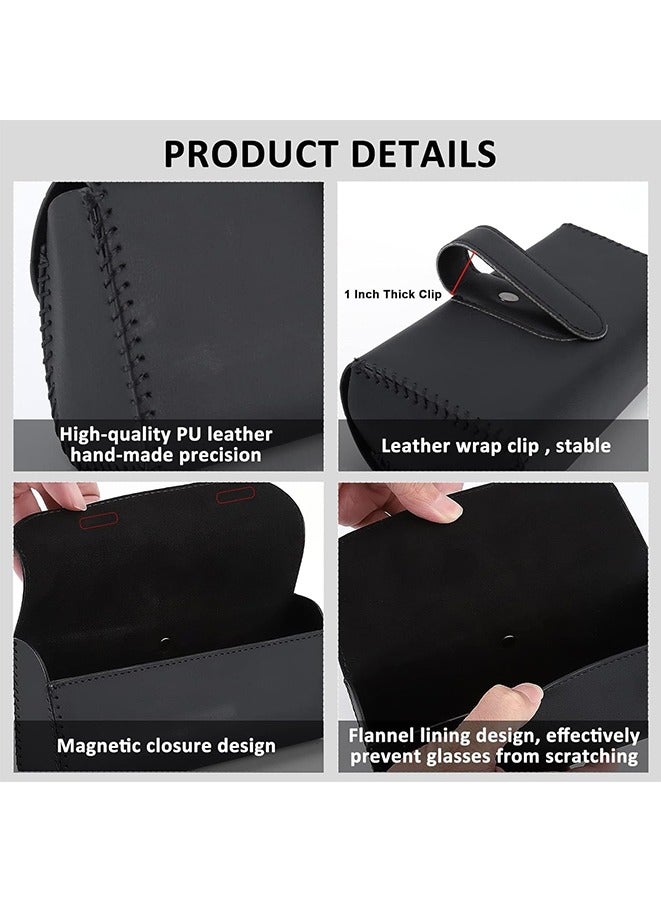 Generic Universal Car Sunglass Case Holder with Hidden Magnetic Closure,Leather Glasses Storage Case for Vehicle Visor Accessories  - Image 5