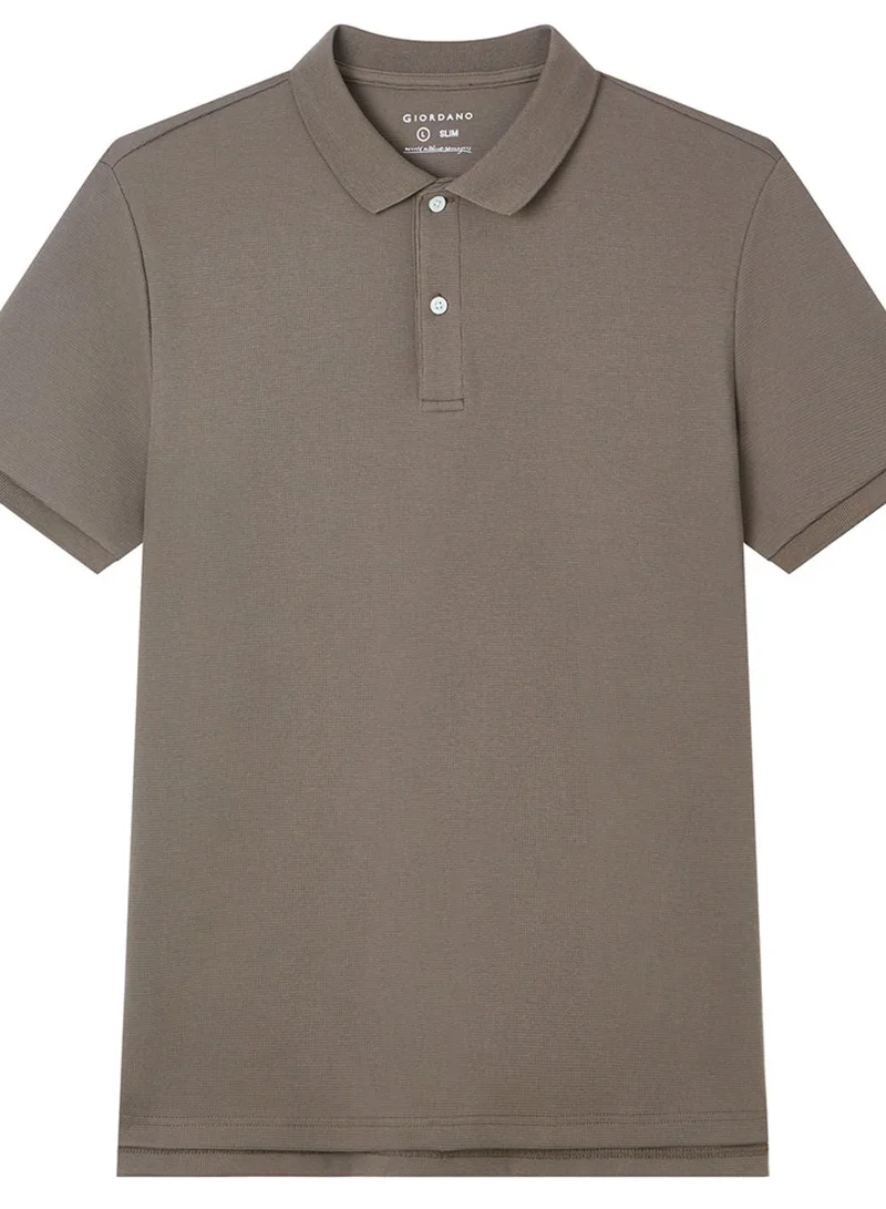 GIORDANO  Men's Slim Waffle Knit Premium Polo for Men | Best Price UAE
