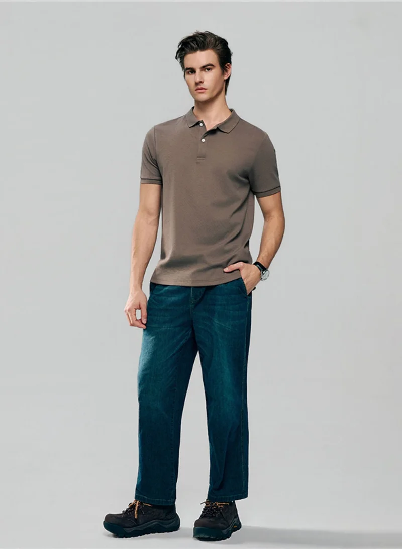جيوردانو Men's Slim Waffle Knit Premium Polo