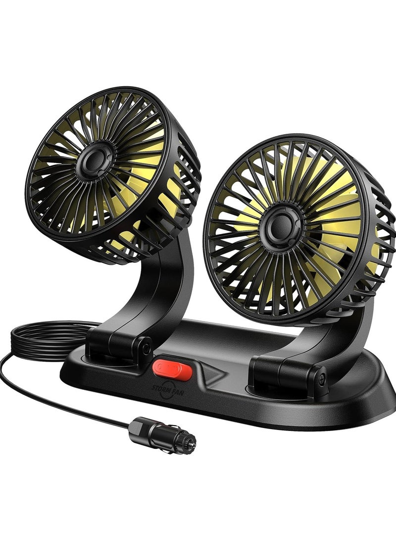 Generic Universal USB 5V Mini Electric Car Fan Low Noise Summer Car Air Conditioner 360 Degree Rotating Cooling Fan Car  - Image 1