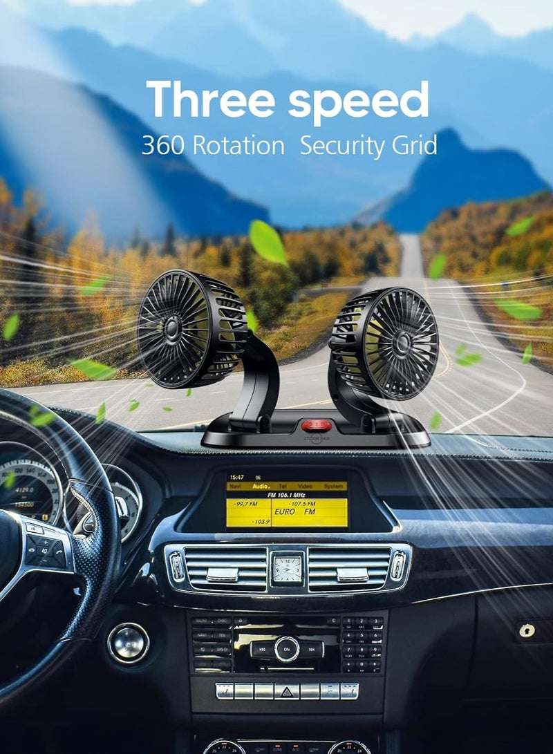 Generic Universal USB 5V Mini Electric Car Fan Low Noise Summer Car Air Conditioner 360 Degree Rotating Cooling Fan Car  - Image 3