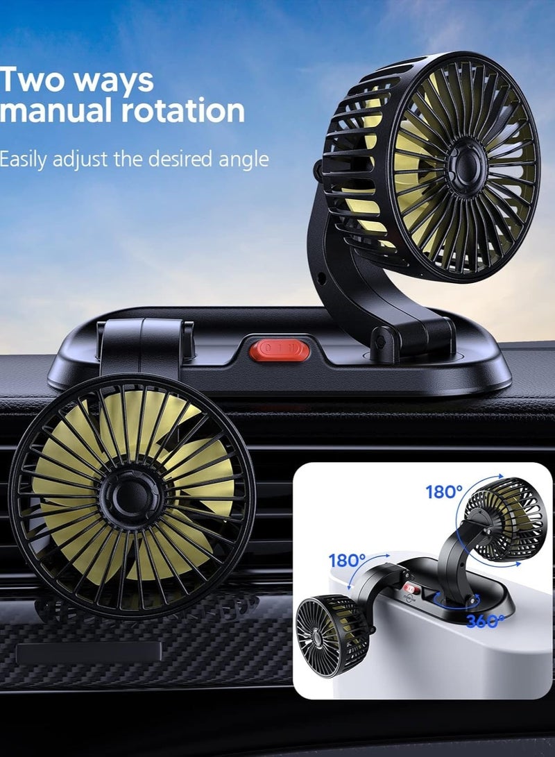Generic Universal USB 5V Mini Electric Car Fan Low Noise Summer Car Air Conditioner 360 Degree Rotating Cooling Fan Car  - Image 4
