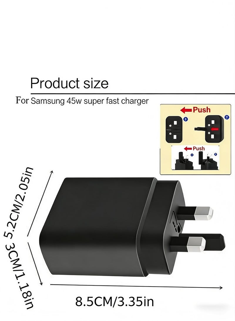 45W USB C Charger for Samsung, PPS PD3.0 Super Fast Charger 2.0 for Samsung for galaxy S24 Ultra/S24+/S24/S23 Ultra/S23+/S23/S22 Ultra/A25/A15 5G, Z Fold/Flip 5, Tab S9 Fe+, With \ 5A Type C Cable. - Image 3