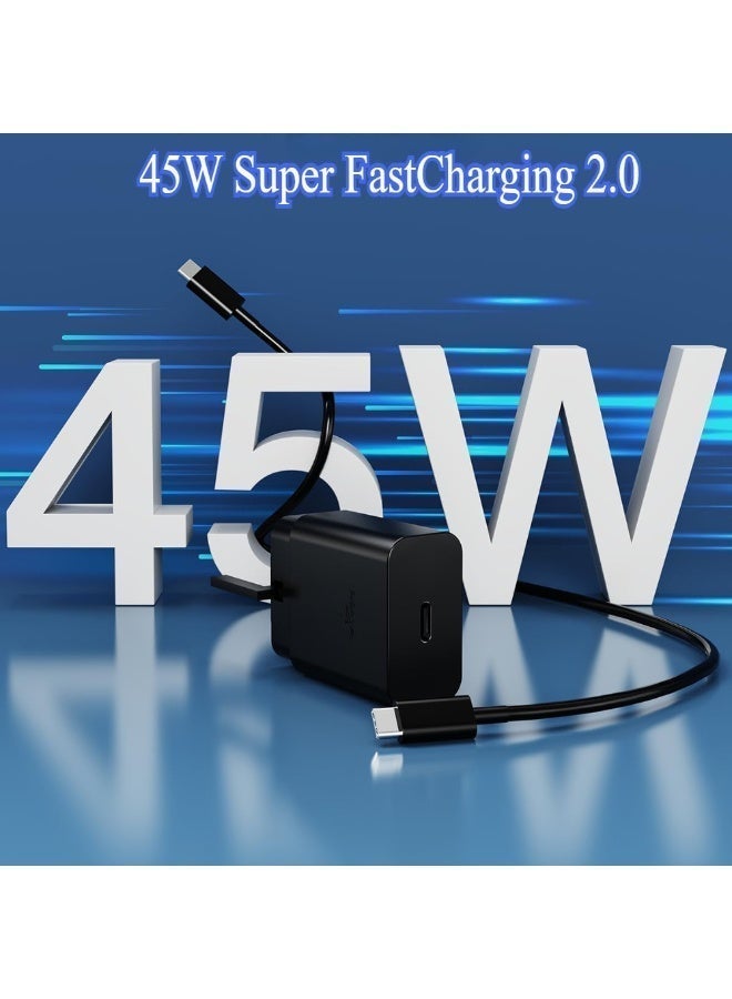 45W USB C Charger for Samsung, PPS PD3.0 Super Fast Charger 2.0 for Samsung for galaxy S24 Ultra/S24+/S24/S23 Ultra/S23+/S23/S22 Ultra/A25/A15 5G, Z Fold/Flip 5, Tab S9 Fe+, With \ 5A Type C Cable. - Image 2