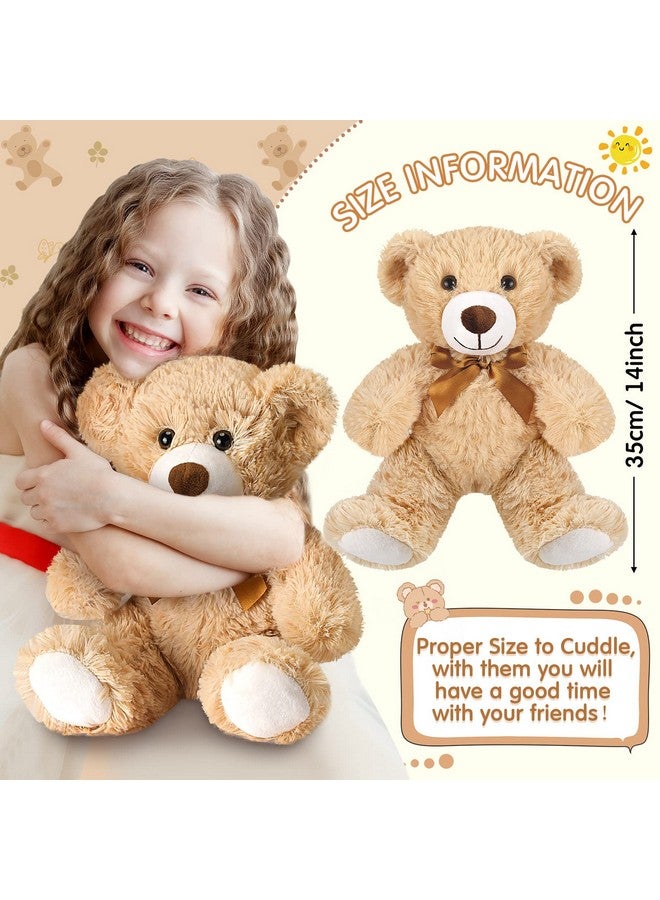 Zhanmai Zhanmai 18 Pcs 14 Inch Bears Stuffed Animal Bulk Gift Plush Bear Toys for Birthday Wedding Baby Shower Party Favor(Light Brown) - Image 3