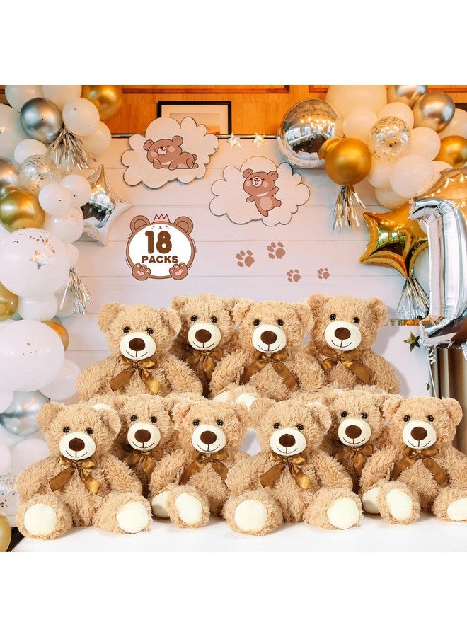 Zhanmai Zhanmai 18 Pcs 14 Inch Bears Stuffed Animal Bulk Gift Plush Bear Toys for Birthday Wedding Baby Shower Party Favor(Light Brown) - Image 2