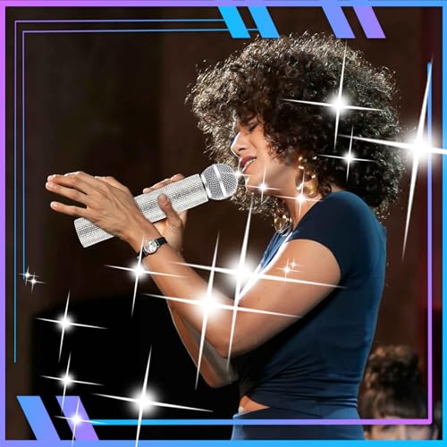 Vukasi Silver Microphone Decorative Sleeve (Mic Not Included), Glitter Wireless Microphone Cover, Sparkling Bling Rhinestones Mic Handle Sleeve Protector for DiscoStage Tours & TV Shows - Image 5