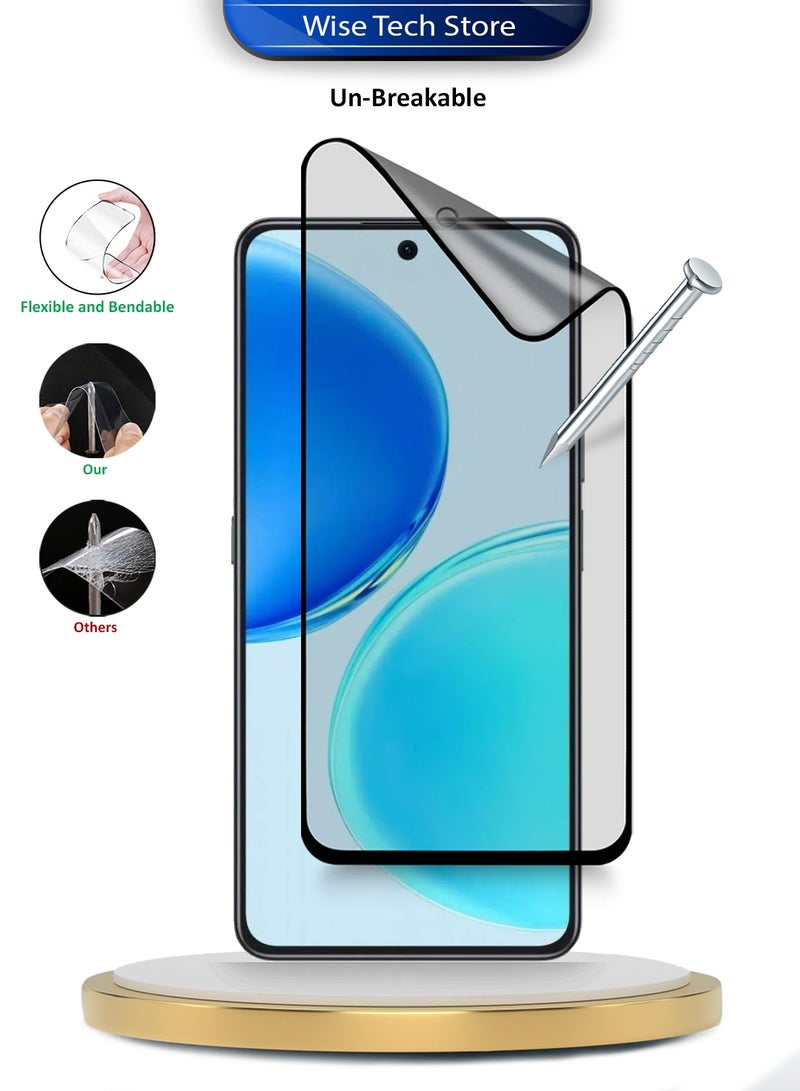 دبليو تيك هاتف Honor X8d 4G 2025 مع واقي شاشة سيراميك نانو فاخر كامل الغراء كامل الغطاء مطفي ومرن (MSCNMN) - شفاف/أسود - Image 3