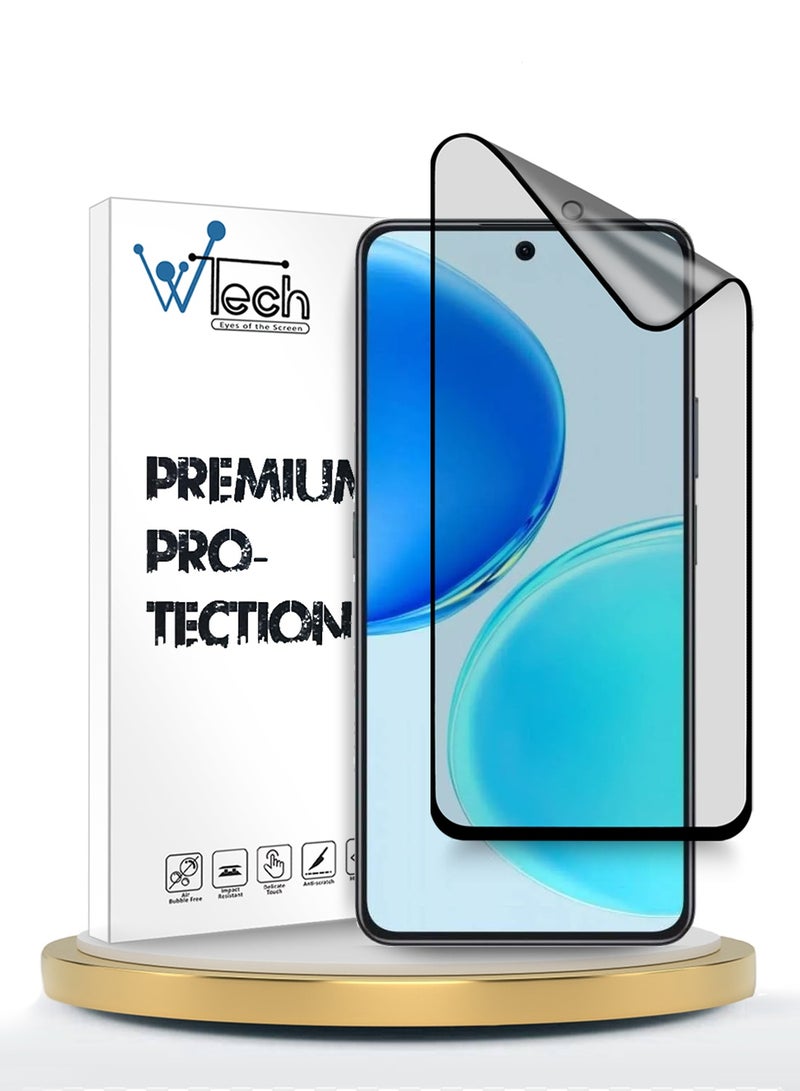 دبليو تيك هاتف Honor X8d 4G 2025 مع واقي شاشة سيراميك نانو فاخر كامل الغراء كامل الغطاء مطفي ومرن (MSCNMN) - شفاف/أسود - Image 1