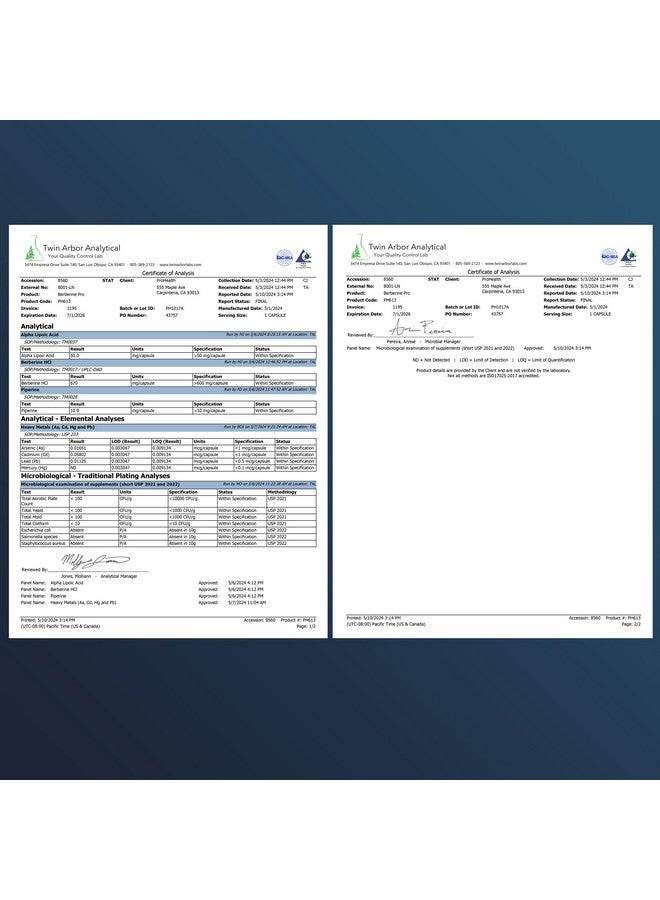 ProHealth Berberine Pro. Promotes Youthful Metabolism + Healthy Body Composition. with Alpha Lipoic Acid & Black Pepper Extract. 1,200 mg per 2 Cap Serving, 60 Caps. (3 Pack) - Image 3