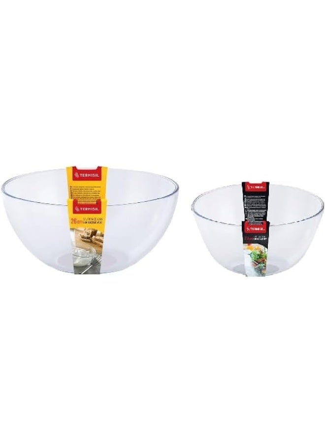 Termisil طقم وعاء سلطة من زجاج البورسليكات ترميزيل 2 قطعة - Image 1