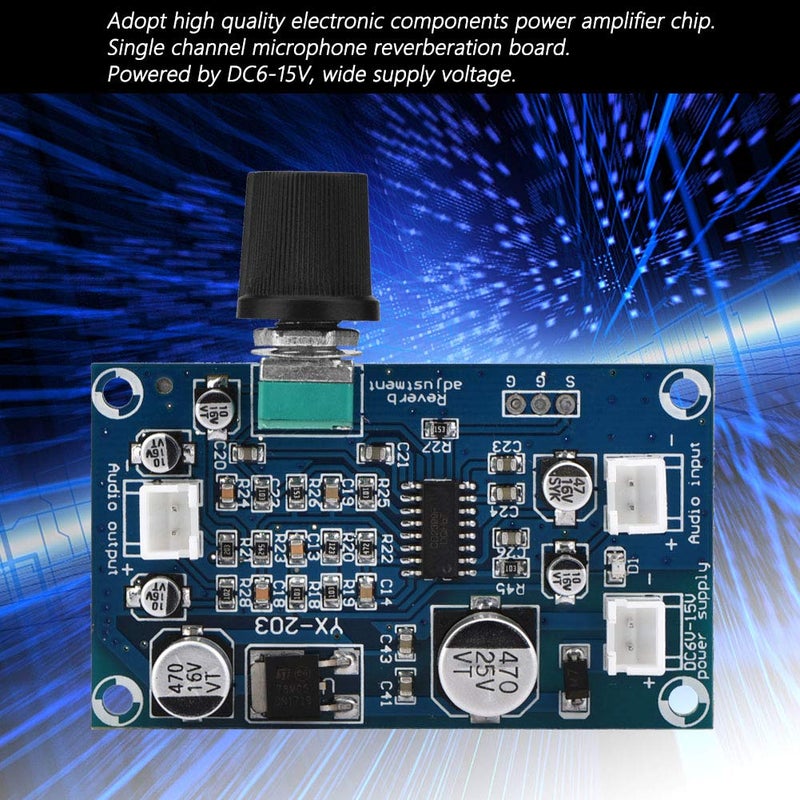 PT2399 Microphone Reverberation Board Single Channel Audio Amplifier Module DC6 15V - Image 3