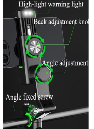 Bike Phone Holder Adjustable Anti-Shake & Stabilize 360° Rotation Motorcycle Phone Holder Bike Phone Holder with Light Flashlight Anti-Off Phone Holder - view 2