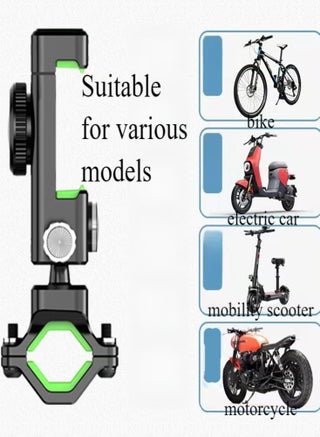 Bike Phone Holder Adjustable Anti-Shake & Stabilize 360° Rotation Motorcycle Phone Holder Bike Phone Holder with Light Flashlight Anti-Off Phone Holder - view 5