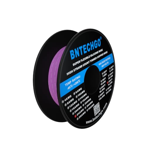 BNTECHGO 24 Gauge Silicone Wire Spool 250 ft Purple Flexible 24 AWG Stranded Tinned Copper Wire - Image 2