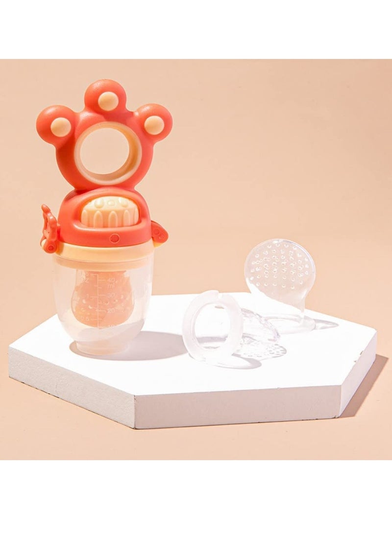 HaHaHai 3-in-1 Baby Food Feeder Pacifier, Toddler Pacifier,Baby Fresh Food Feeder with 3 Sizes Silicone Pouches, Infant Teething Toy in Appetite Stimulation BPA Free Soft Teether for Toddler Teething Relie  - Image 2