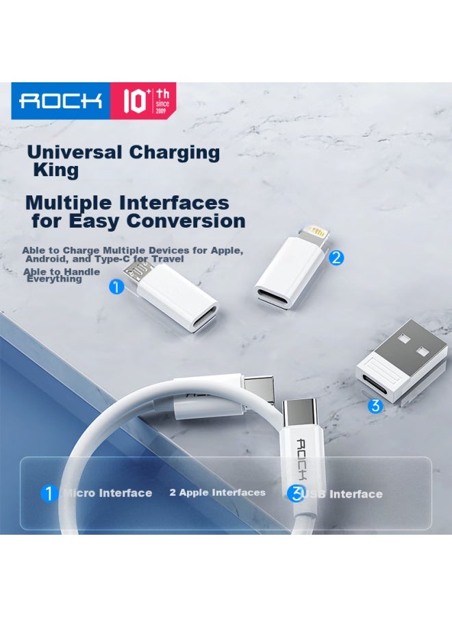 Rock Multifunctional Data Cable, Three-in Charging Cable, Fast Charging Adapter, Otg, Apple Type-c Multi-port Usb Converter, Huawei Portable Storage Box - Image 2