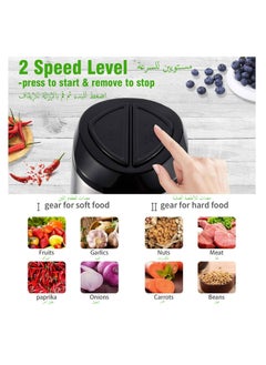 Aookay Meat Grinder Electric:مفرمة لحم كهربائية Healthy Non-BPA Stainless Steel Bowl, 2L 350W Food Chopper Processors 2 Speed Modes 4D design Blades for Onion, Nuts,Fruit, Garlic,Vegetable, Baby Food (2L)  - Image 2